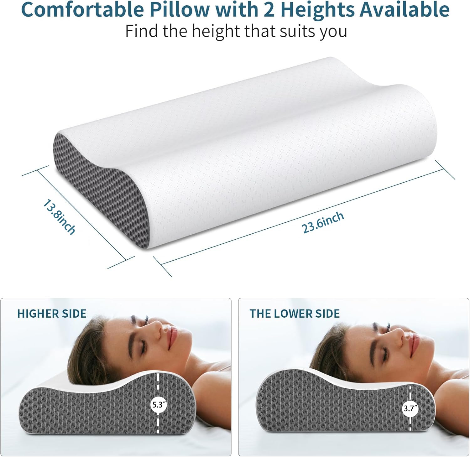 Amazon.com: Cervical Neck Pillow for Pain Relief, Contour Memory